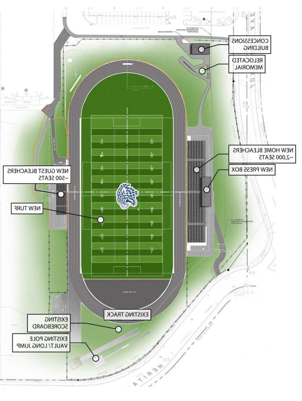 rendering of Jefferson stadium field